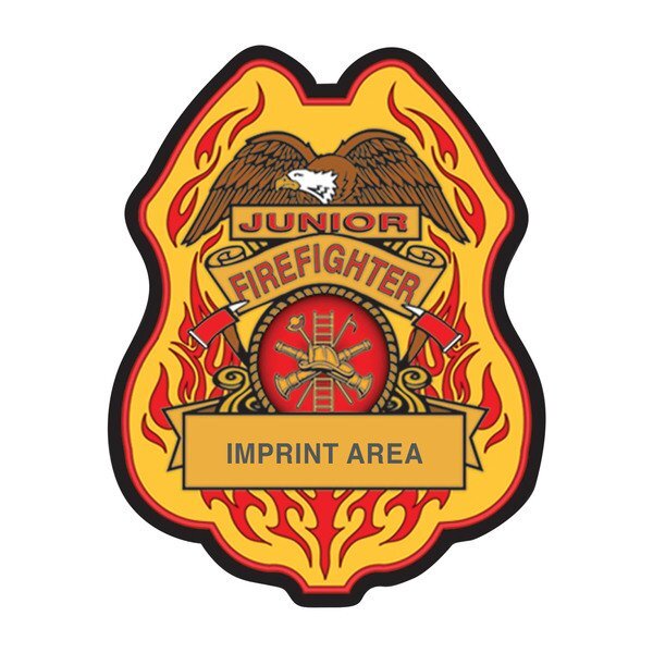 Junior Firefighter Plastic Badge w/ Eagle and Flames