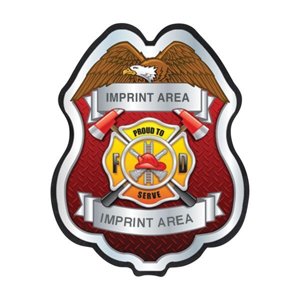 Firefighter Proud To Serve Plastic Badge