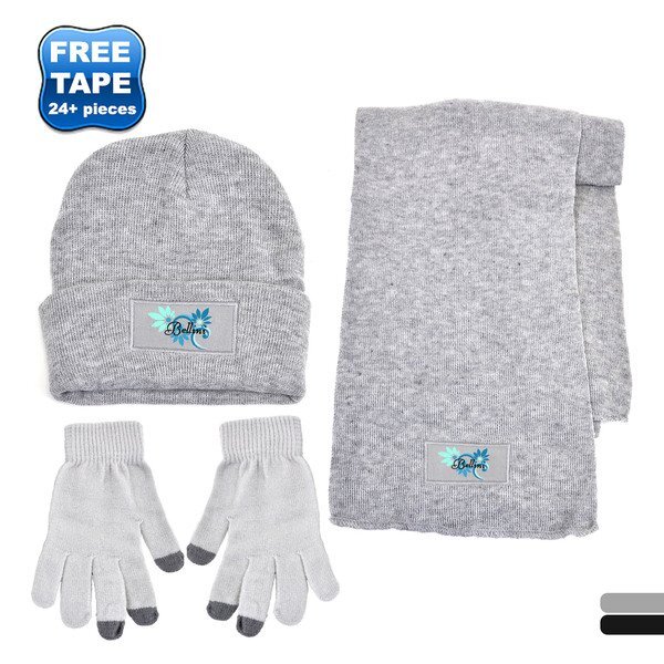 Acrylic Hat, Scarf & Touch Screen Gloves Gift Set
