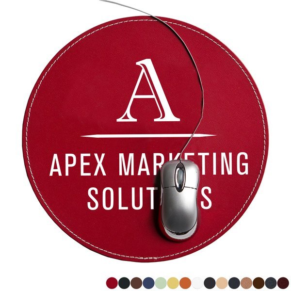 Round Leather Executive Mouse Pad, 9"
