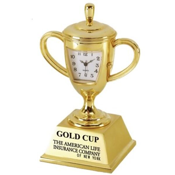 Trophy Cup Die Cast Clock