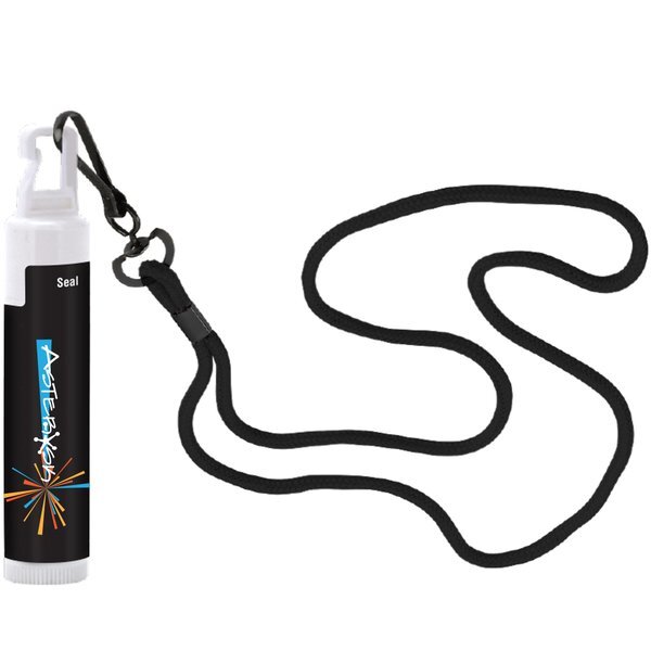 Unflavored Soy Lip Balm in White Tube w/ Hook Cap & Lanyard, SPF-30