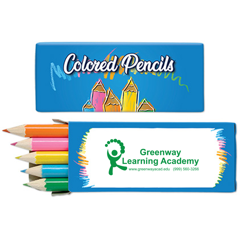 Customized Mini Pre-Sharpened Colored Pencils - 4 Pack $0.55