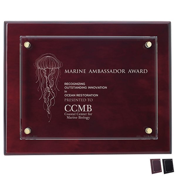 Floating Glass Award Plaque, 8" x 10"