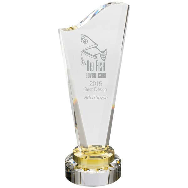 Canary Accent Crystal Award, 11"