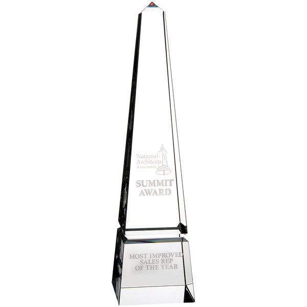 Barclay Obelisk Crystal Award, 10"
