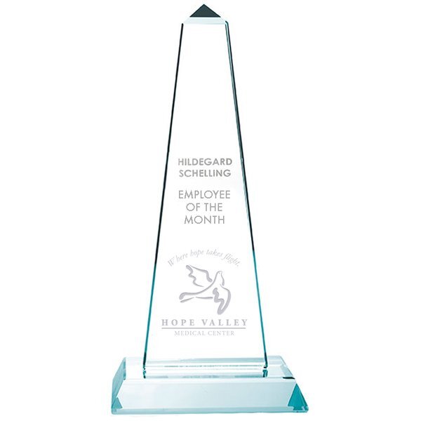 Mammoth Tower Jade Glass Award, Large, 12-1/4"