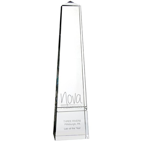 Bristol Obelisk Crystal Award, 14"