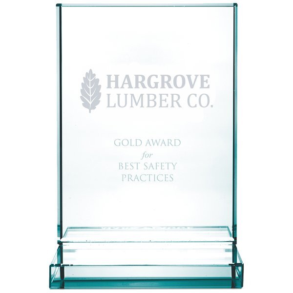 Vertical Jade Glass Award, 4-3/8"