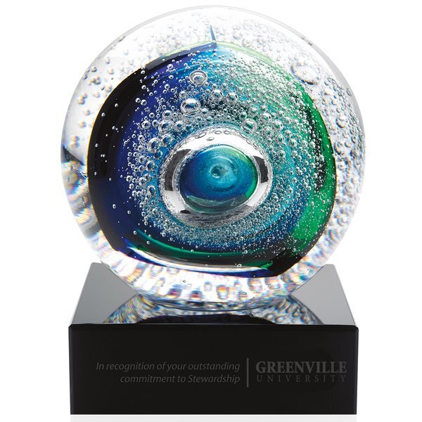Galaxy 24% Lead Crystal Award with Base, 3-3/4"