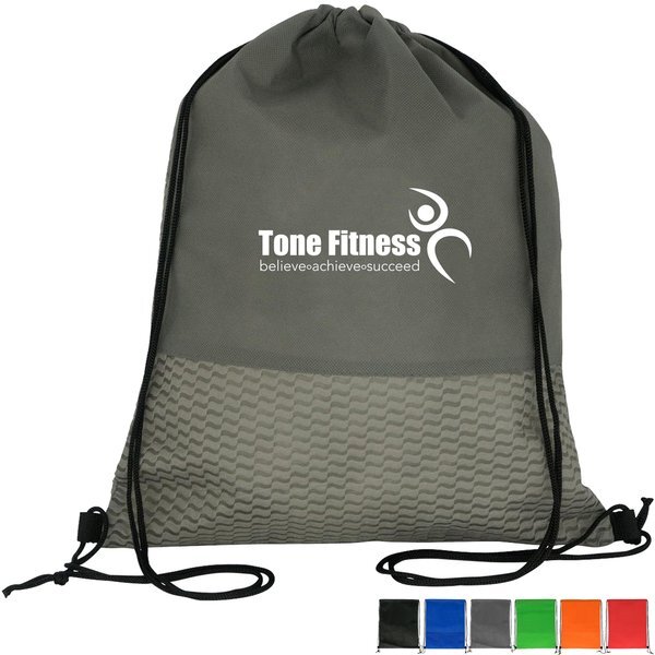 Wave Drawstring Non-Woven Cinch Backpack