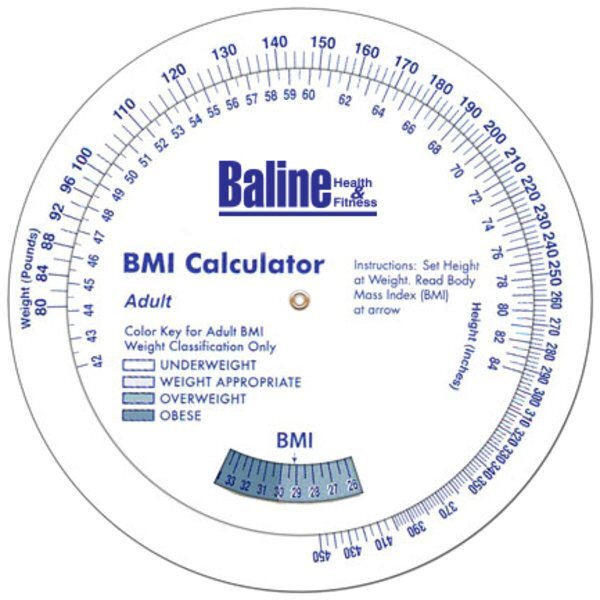 Adult BMI Calculator Wheel