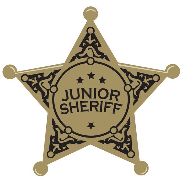 Junior Sheriff 5 Point Foil Sticker Badge, Stock