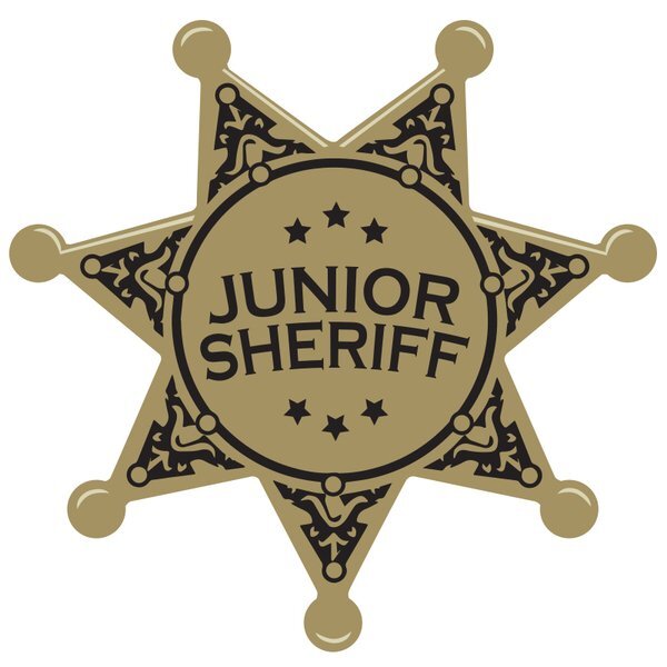 Junior Sheriff 7 Point Foil Sticker Badge, Stock