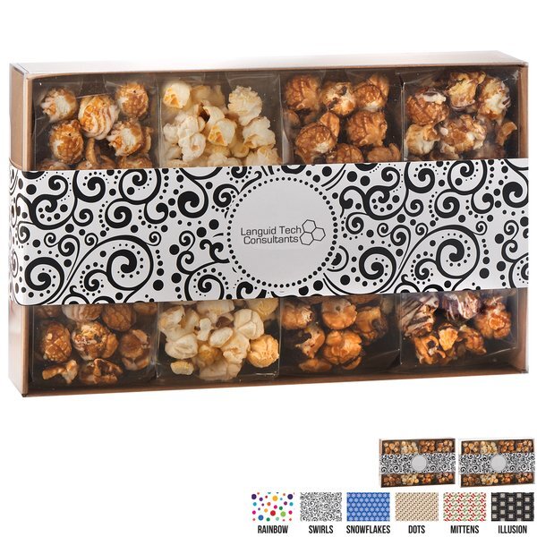 Contemporary Popcorn Gift Box, 4 Gourmet Flavors