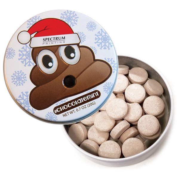 Santa Poo Emoji Tin with Chocolate Mints