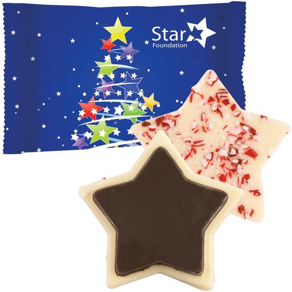 Wrapped Chocolate Peppermint Bark Star, 1-1/2oz.