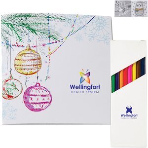 Holiday Deluxe Ornaments Adult Coloring Book & 8-Piece Color Pencil Set Holiday Deluxe Ornaments Adult Coloring Book & 8-Piece Color Pencil Set