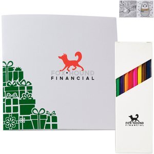 Holiday Deluxe Green Gift Boxes Adult Coloring Book & 8-Piece Color Pencil Set Holiday Deluxe Green Gift Boxes Adult Coloring Book & 8-Piece Color Pencil Set