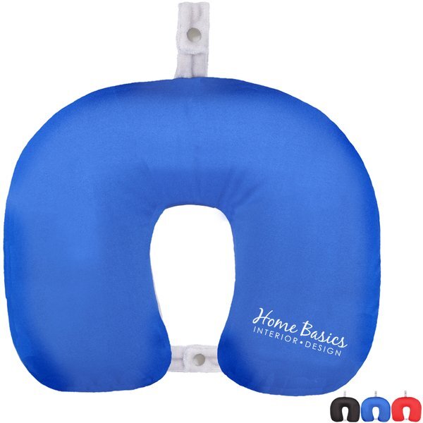 Inflatable Neck Pillow w/ Soft Fleece