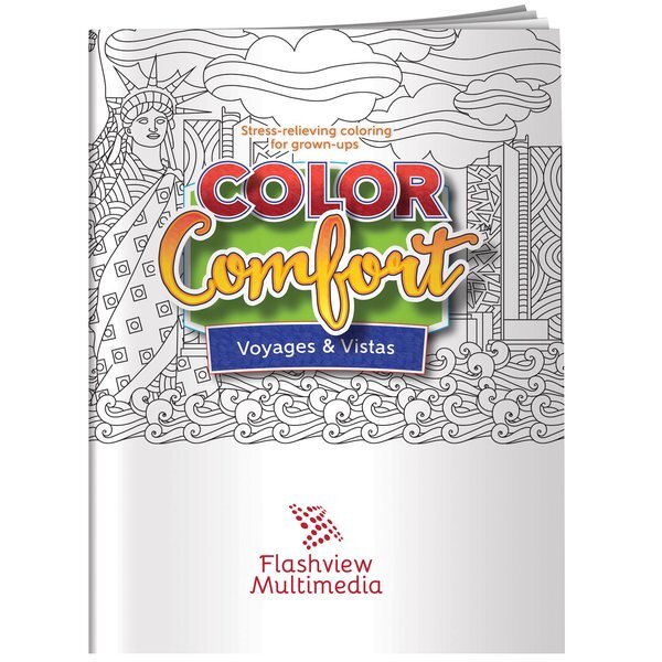 Color Comfort US Landmarks Theme Adult Coloring Book