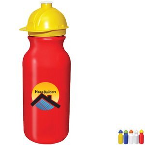 Safety Helmet Sport Bottle w/ Push 'n Pull Cap, 20oz., Full Color Imprint Safety Helmet Sport Bottle w/ Push 'n Pull Cap, 20oz., Full Color Imprint