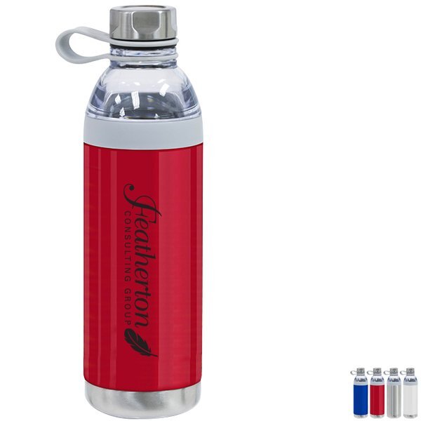 Dual Opening Stainless Steel Water Bottle, 20oz.