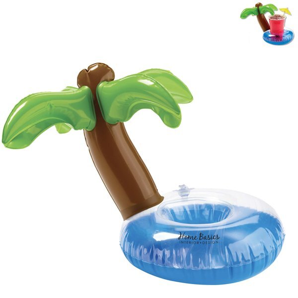 Inflatable 7" Palm Tree Lagoon Beverage Coaster