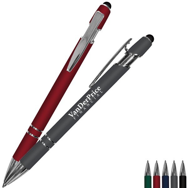 iWriter Exec Soft Touch Rubberized Metal Ballpoint Pen & Stylus