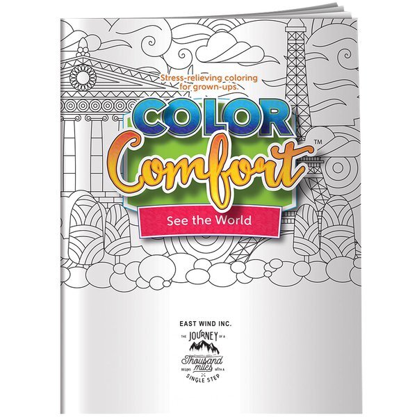 Color Comfort International Landmarks Theme Adult Coloring Book