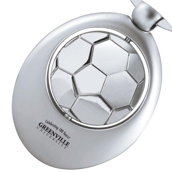 Soccer Ball Silver Swivel Sports Key Chain