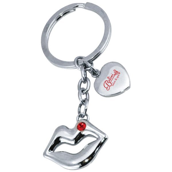 Metal Lips & Heart Jewelry Key Chain