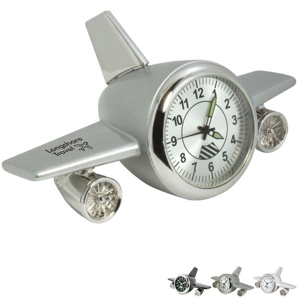 Metal Airplane Desk Clock