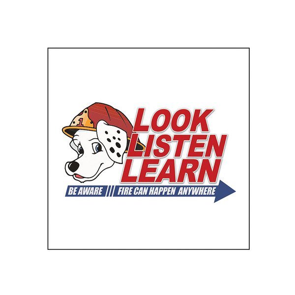 Look Listen Learn Fire Prevention Temporary Tattoo, Stock