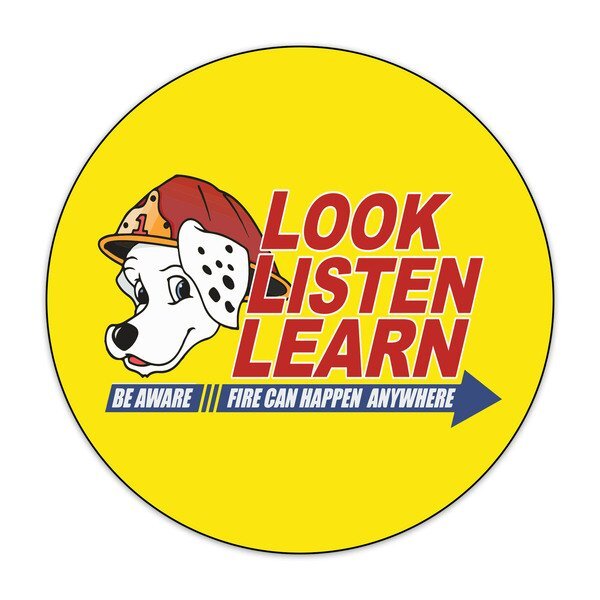 Look Listen Learn Fire Prevention Sticker Roll, Stock