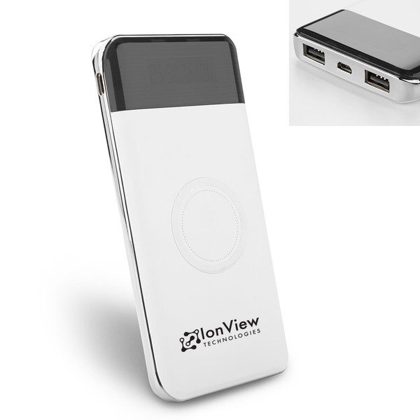 Wireless Qi Charger & Power Bank w/ Digital Display, 10000mAh