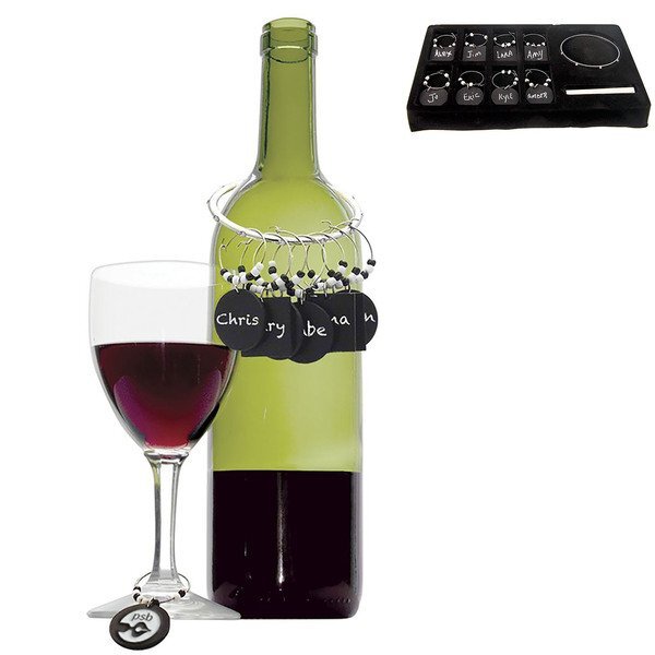 Chalkboard Wine Charm Set