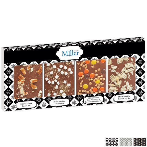 Belgian Chocolate Snacker's Delight Bar Quartet, Full Color Imprint