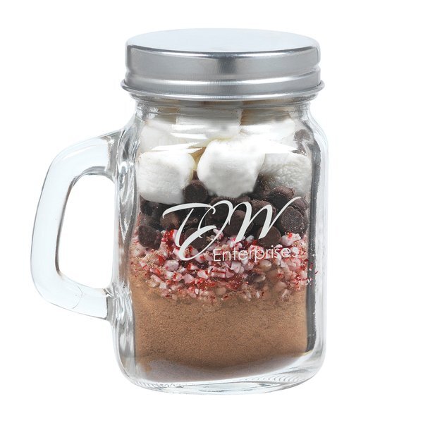 Hot Chocolate Kit in Mini Glass Mason Jar