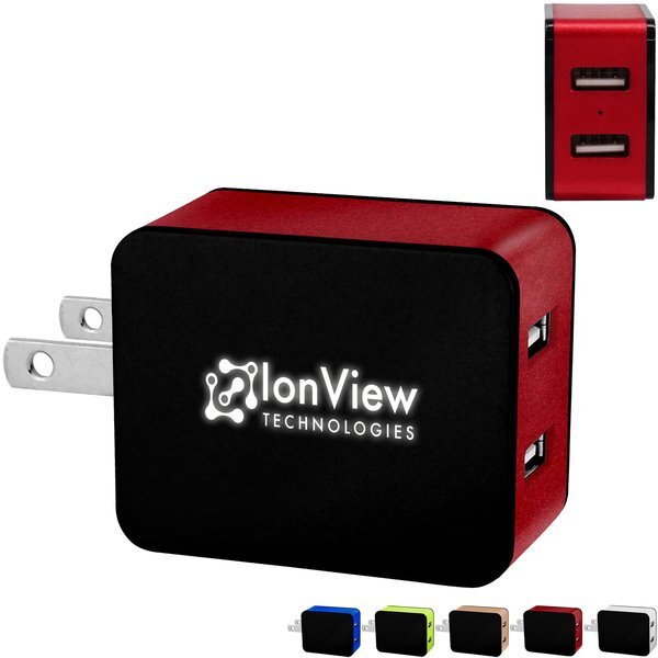 Light it Up Logo 2 Port Wall Charger