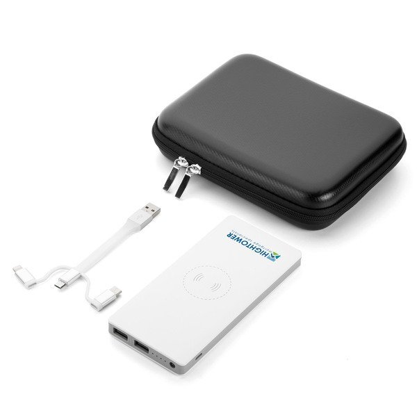 Qi Wireless Power Bank w/ 2-in-1 Cable Gift Set, 10000mAh