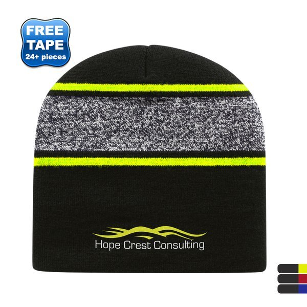 Variegated Striped Knit Beanie