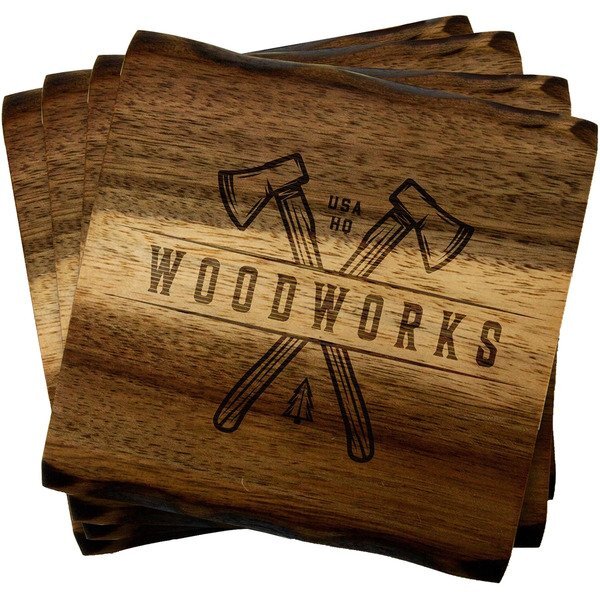 Acacia Wood Coaster 4 Piece Set
