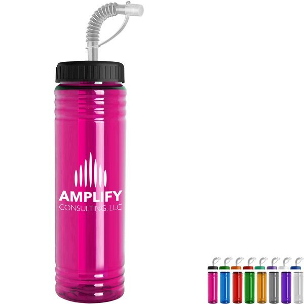 Slim Fit Water Bottle with Straw Lid, 24oz.