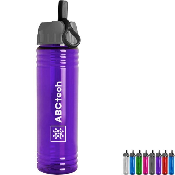 Slim Fit Water Bottle with Ring Straw Lid, 24oz.