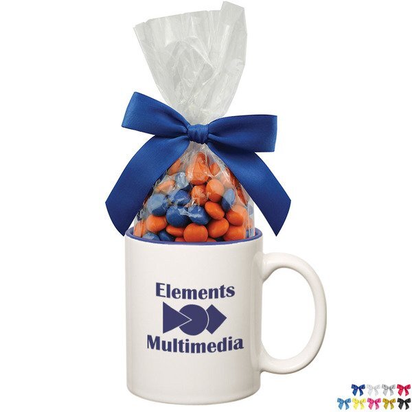 Two-Tone Ceramic Mug w/ Corporate Color Chocolates, 11oz.