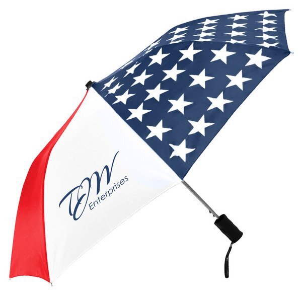 Patriot Folding Flag Umbrella, 42" Arc