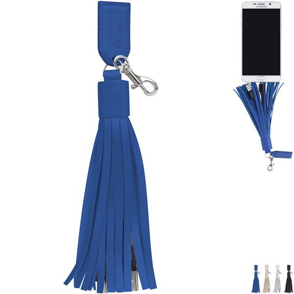 Two-In-One Charging Cables on Tassel Key Ring - CLOSEOUT!