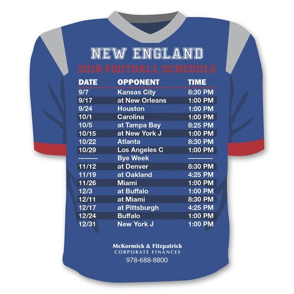 Team Jersey Shaped Schedule Magnet