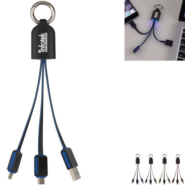 Three-In-One Light Up Charging Cables - CLOSEOUT!